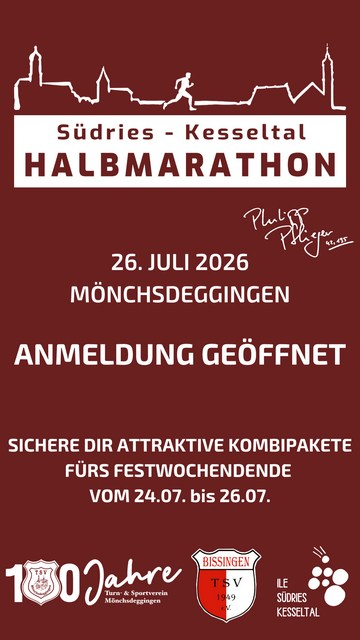 Ausblick aufs Festwochenende und den Südries-Kesseltal Halbmarathon 2026